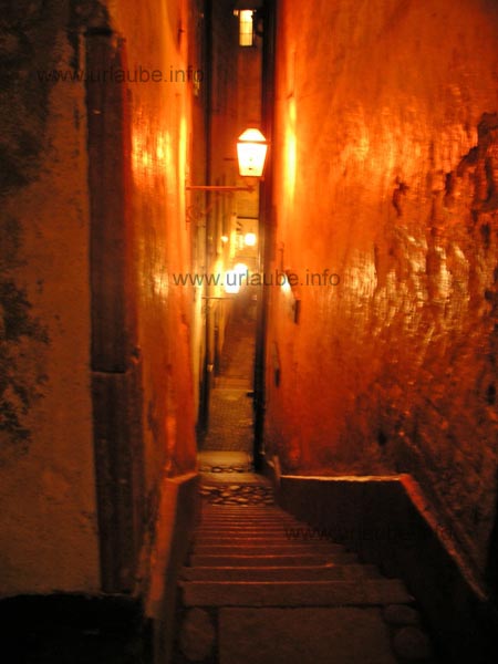 A narrow alleyway in the oldtown Gamla Stan, that fires someone's imagination