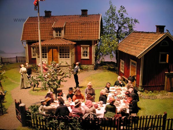 A scene of the fairy tale train in Junibacken