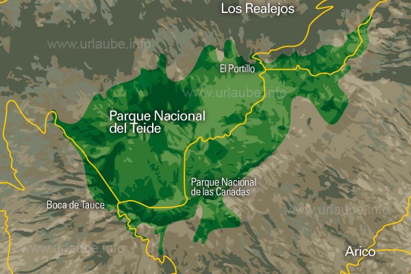 The Teide National Park on the map