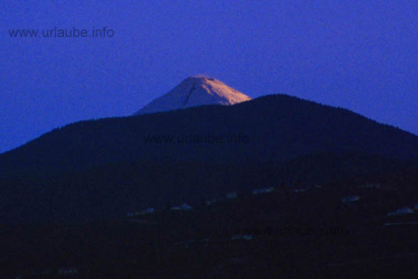 The peak of the Teide in the morning dawn