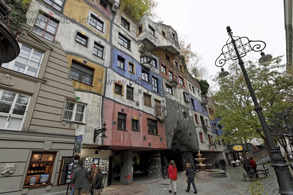 The Hundertwasser House in the Kegelgasse in Vienna is a residential complex that can be only viewed from outside.