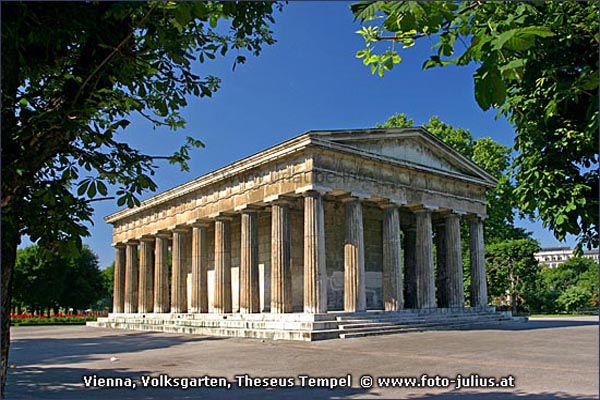 The Theseus Temple in the Volksgarten is an impressive small monument.