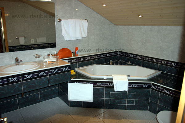 View into a luxurious bath room of a suite