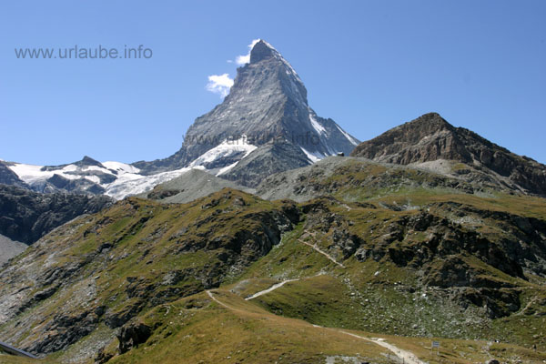 The Matterhorn pictured from the Schwarzsee