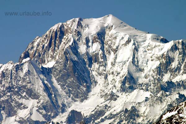 View from the Klein Matterhorn to the Mont Blanc in the winter