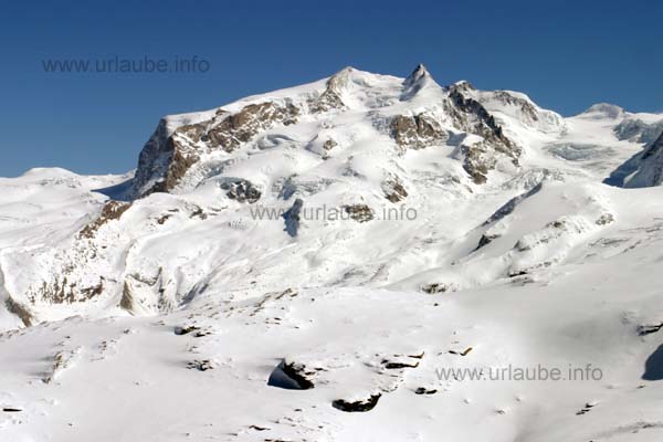 The Monte Rosa (4634 m) in the winter
