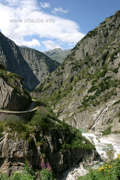View from the Devil's Bridge down the Sch&ouml;llenen Gorge