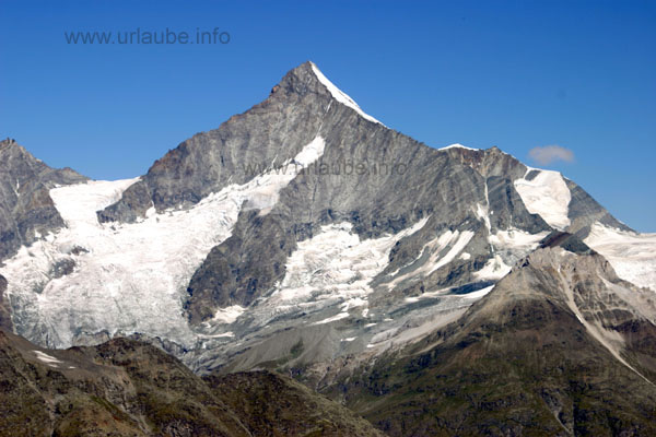 The Weisshorn (4506 m) pictured from the Rothorn