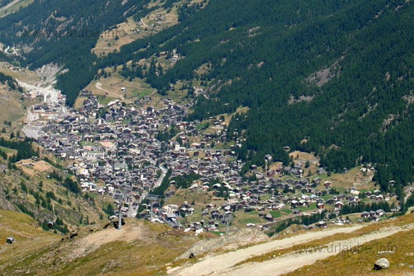 Zermatt, pictured from the Schwarzsee